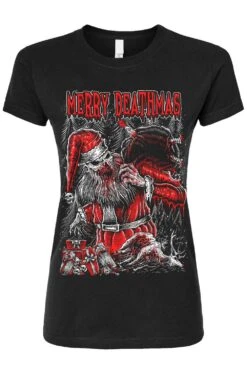 Merry Deathmas Christmas Tee [Multiple Styles Available] -Vampirefreaks Sale Store merry deathmas womens tshirt