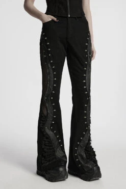 Decay Distressed Bell Bottoms -Vampirefreaks Sale Store mesh jeans
