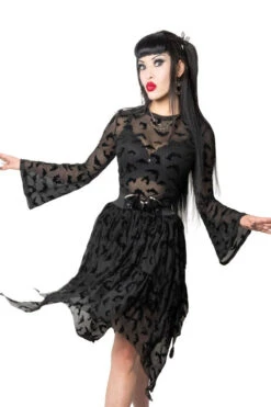 Bat Repeat Mesh Tiered Midi Skirt -Vampirefreaks Sale Store mesh midi skirt