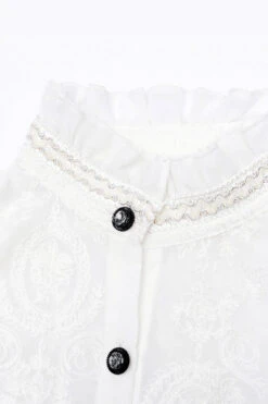 Victorian Tea Ruffled Top [Milk White] -Vampirefreaks Sale Store mesh white blouse efde3316 662c 4160 a69a 7aeb9ccec97f