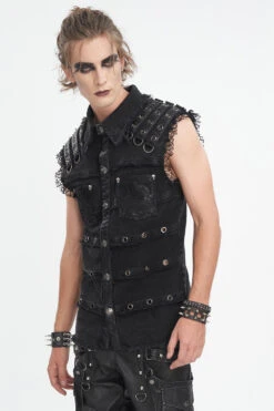 Undead Distressed Vest -Vampirefreaks Sale Store metalhead shirt