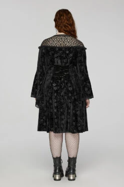 Rose Funeral Velvet Dress [Plus Size] -Vampirefreaks Sale Store midi autumn goth dress