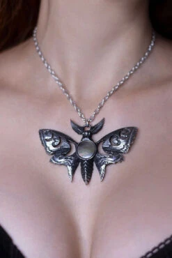 Alchemy Lunar Moth Necklace -Vampirefreaks Sale Store moth necklace