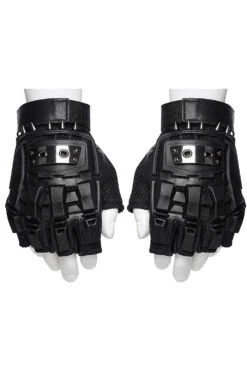Wasteland Spiked Fingerless Gloves -Vampirefreaks Sale Store moto gloves