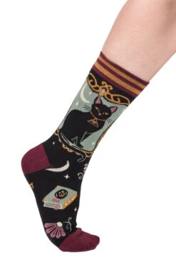 Dutchess Shadowfloof's Mew World Order Crew Socks -Vampirefreaks Sale Store mystic black cat socks