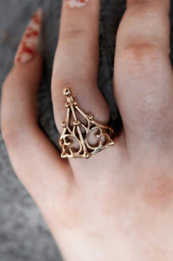 Spirescape Ring [Champagne Gold] -Vampirefreaks Sale Store mystical gold gothic ring
