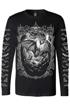 Night Flight Bat T-shirt -Vampirefreaks Sale Store night flight bat longsleeve tshirt