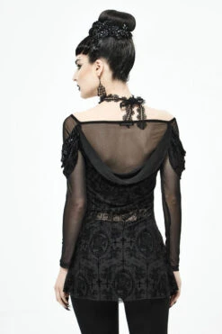 Netherworld Draped Shoulder Top -Vampirefreaks Sale Store njnbccdsvfds