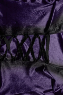 Velvet Vamp Batwing Collar Button Shirt [Purple] -Vampirefreaks Sale Store ombre top