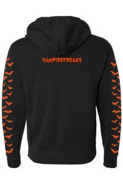 Spooky Season Hoodie -Vampirefreaks Sale Store orange bats pullover hoodie back