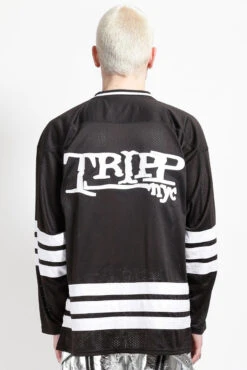 Tripp NYC Logo Jersey [Black/White] -Vampirefreaks Sale Store oversized goth clothes 22f36c98 8226 4146 8072 5be97598f5fe