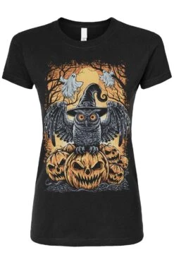 Halloween Owl T-shirt -Vampirefreaks Sale Store owl womens tshirt