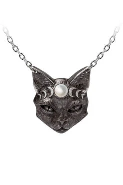 Alchemy Mystic Moon Cat Pendant Necklace