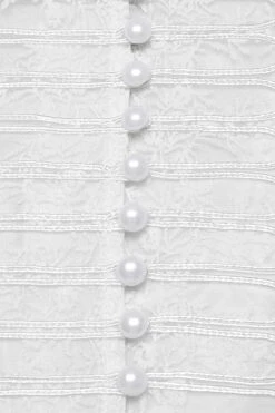 Ghost Seance Puff Sleeve Top [White] -Vampirefreaks Sale Store pearl top