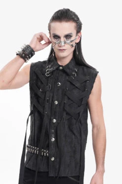 Deathrock Pierced Punk Vest -Vampirefreaks Sale Store pierced top