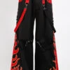 Tripp NYC Flame Dark Street Pants [BLACK/RED] -Vampirefreaks Sale Store plus size mens gothic pants