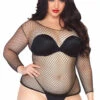 LEG AVENUE Skella Fishnet Shirt [PLUS SIZE] [BLACK] -Vampirefreaks Sale Store plus size top