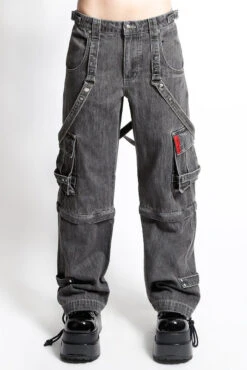 Tripp NYC Zip Off Crush Cargo Pants [Black Denim] -Vampirefreaks Sale Store plus size tripp nyc pants