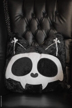 Skelekitty Throw Pillow