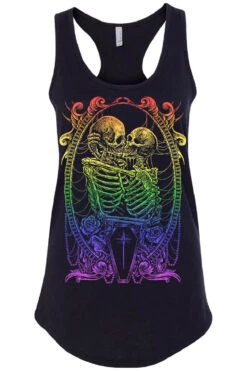 Pride Skeleton Love T-shirt [RAINBOW] -Vampirefreaks Sale Store pride goth racerback