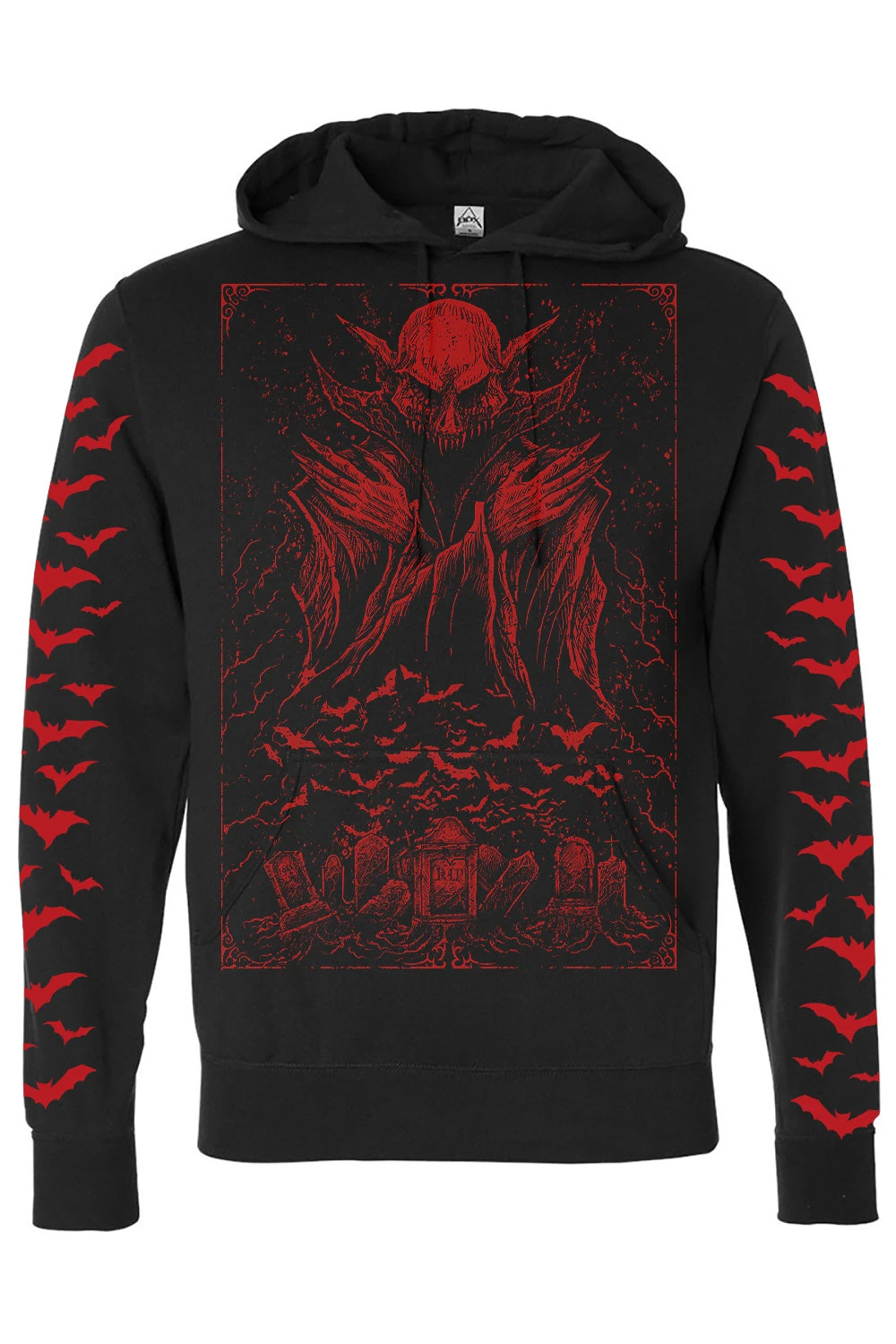 Nosferatu Hoodie W/ Red Bat Sleeves 4 Nosferatu Hoodie W/ Red Bat Sleeves - Image 4