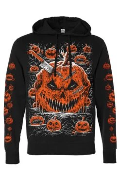 Possessed Pumpkin Patch Hoodie W/ Pumpkin Sleeves -Vampirefreaks Sale Store pumpPullover
