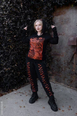 Bat Joggers [PUMPKIN ORANGE] [UNISEX] -Vampirefreaks Sale Store pumpkin goth clothes