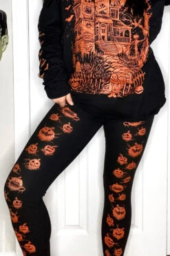 Possessed Pumpkin Patch Leggings -Vampirefreaks Sale Store pumpkin pants