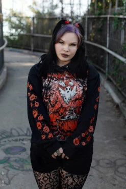 Spooky Season Hoodie -Vampirefreaks Sale Store pumpkin sleeves
