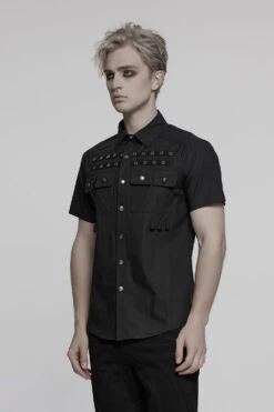 Grave Order Button Up Shirt -Vampirefreaks Sale Store punk buttoned shirt