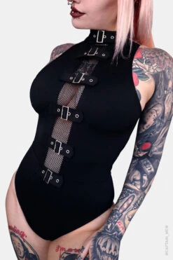 Salem One Piece Swimsuit -Vampirefreaks Sale Store punk fishnet swimsuit