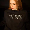You Suck Hoodie -Vampirefreaks Sale Store punk hoodie womens