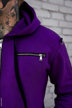 Split Mage Hoodie [Black/Purple] -Vampirefreaks Sale Store punk mens clothing