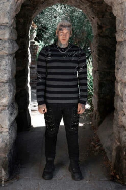 Autopsy Stitch Striped Sweater -Vampirefreaks Sale Store punk mens pants e3fb3b13 3506 48c9 be84 179015d12823