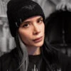 Distressed Pierced Beanie [Black Bat] -Vampirefreaks Sale Store punk piercing hat