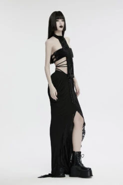 Hallowed Be Gothic Cross Halterneck Top 13 Hallowed Be Gothic Cross Halterneck Top -Vampirefreaks Sale Store punk rave