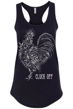 Punk Rock Chicken T-shirt -Vampirefreaks Sale Store punk rock chicken racerback tank black front resize