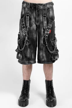 Tripp NYC Lock Up Denim Pants [Storm Wash] -Vampirefreaks Sale Store punk shorts 052418e7 625d 471d 995e b9c6752daa08