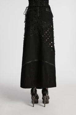 Dark Prophecy Leg Slit Skirt [Turns Into A Mini Skirt] -Vampirefreaks Sale Store punk shredded skirt