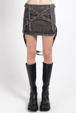 Tripp NYC Triple Zip Off Skirt [Black Denim] -Vampirefreaks Sale Store punk skirt 5e075a3a 1aae 4bd0 acab 10706faedbed