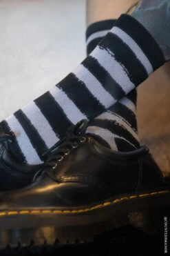 Creepy Crew Socks [Bone/Black Stripes] -Vampirefreaks Sale Store punk socks b7a89635 11b5 4577 ac62 300c69b5dce6