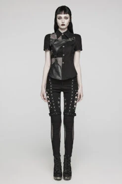 Abyss Fishnet Cutout Skinny Jeans -Vampirefreaks Sale Store punk pants