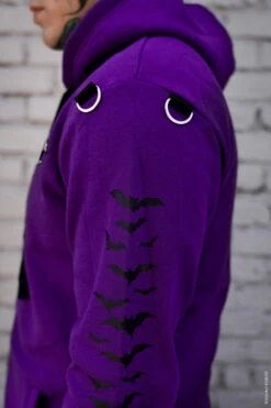 Split Mage Hoodie [Black/Purple] -Vampirefreaks Sale Store purple goth clothes