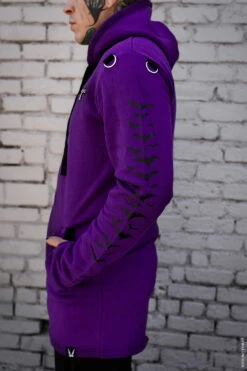 Split Mage Hoodie [Black/Purple] -Vampirefreaks Sale Store purple gothic clothing