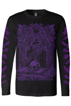 Quoth The Raven T-shirt [PURPLE] -Vampirefreaks Sale Store purple raven longsleeve tshirt