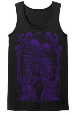 Til Death Do Us Part T-shirt [PURPLE] -Vampirefreaks Sale Store purple skeleton lovers mens tank top front