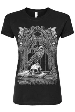 Quoth The Raven T-shirt [GRAY] -Vampirefreaks Sale Store quoth raven womens tshirt