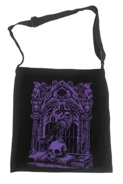 Shoulder Sling Zipper Tote Bag -Vampirefreaks Sale Store quoth the raven tote purple