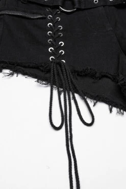 Bløødmetal Lace-Up Shorts With Holster Bag -Vampirefreaks Sale Store ragged clothes