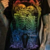 Pride Skeleton Love T-shirt [RAINBOW] -Vampirefreaks Sale Store rainbow skeleton shirt